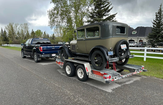 Towing Model A on Trailer